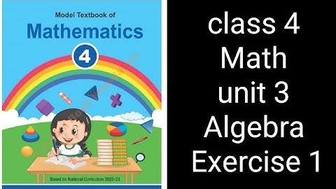 Class 4 Math | Unit 3 Exercise 1 | Algebra | Federal Board (NBF)