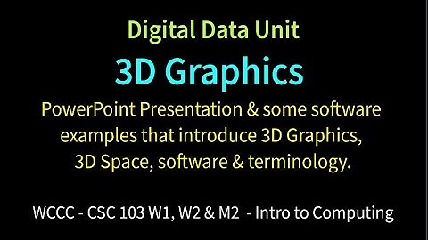 CSC103 3D-Graphics (Narrated PowerPoint)