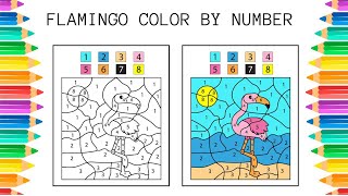 Flamingo Color By Number | Coloring Page | Printable Worksheet For Kids #flamingo