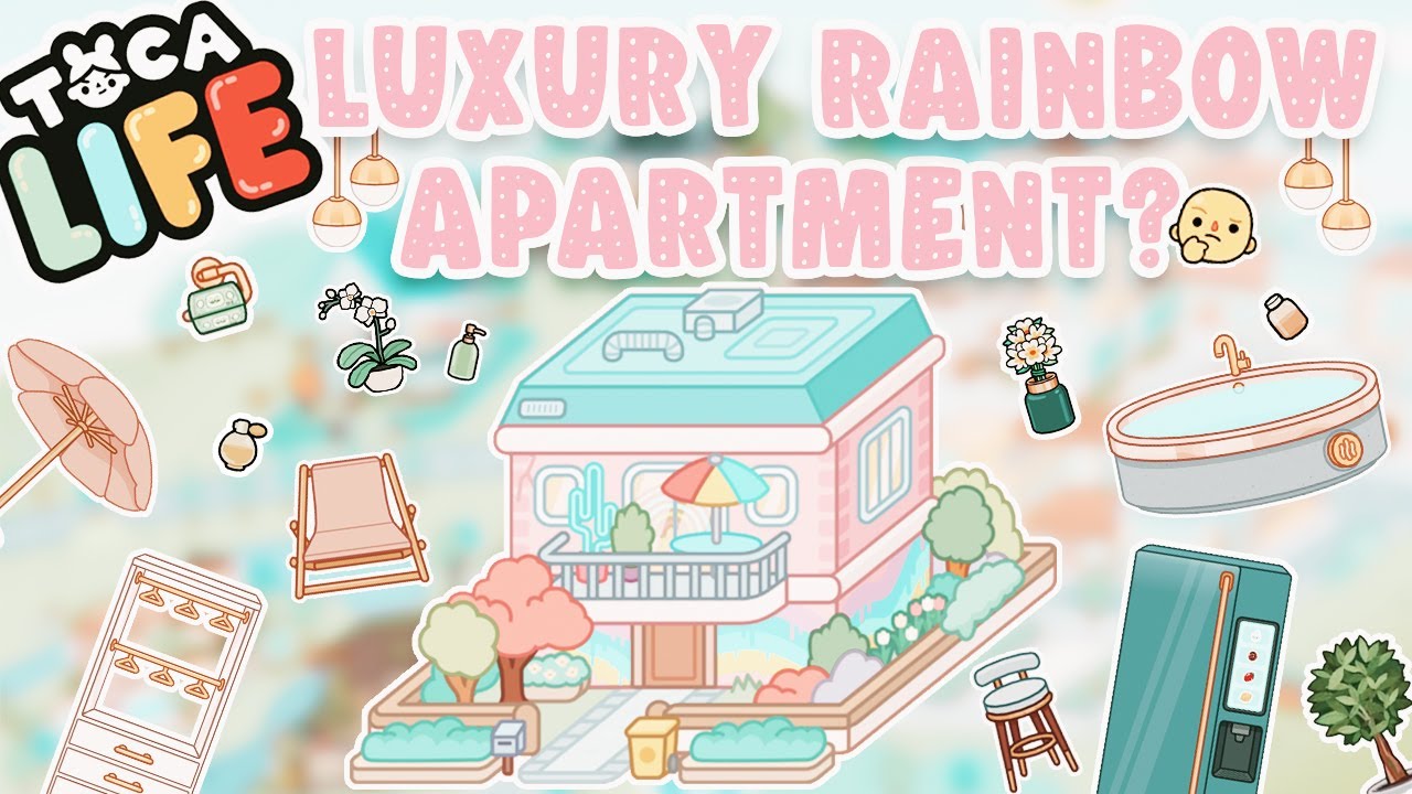 Luxury Neon Rainbow Apartment ft Modern Mansion| Aesthetic Toca Life