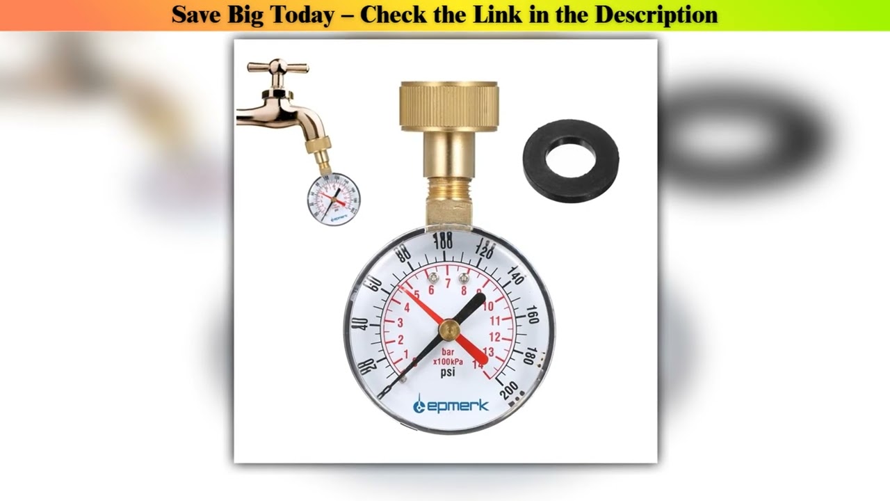 Flash Sale Lepmerk 2- 1/2'' Pressure Gauge Water Pressure Test Gauge 3/4'' Female Hose Thread 0-200