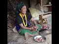 ANCIENT LIFE IN THE FOREST, POOR FAMILY COOKING AND USING TRADITIONAL TECHNIQUE TO SURVIVE CRISIS