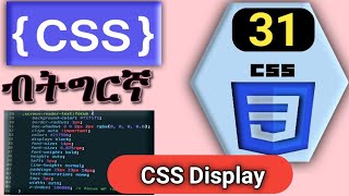 #31 CSS Display ብትግርኛ | Learn CSS  in Tigrinya Language.
