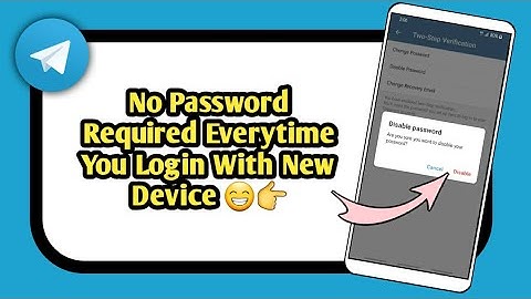Disable Two-Step Verification On Telegram
