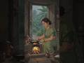 Traditional Chhattisgarhi Fara ll rainy day village cooking 🌧ll Ghibli ASMR ll #shorts