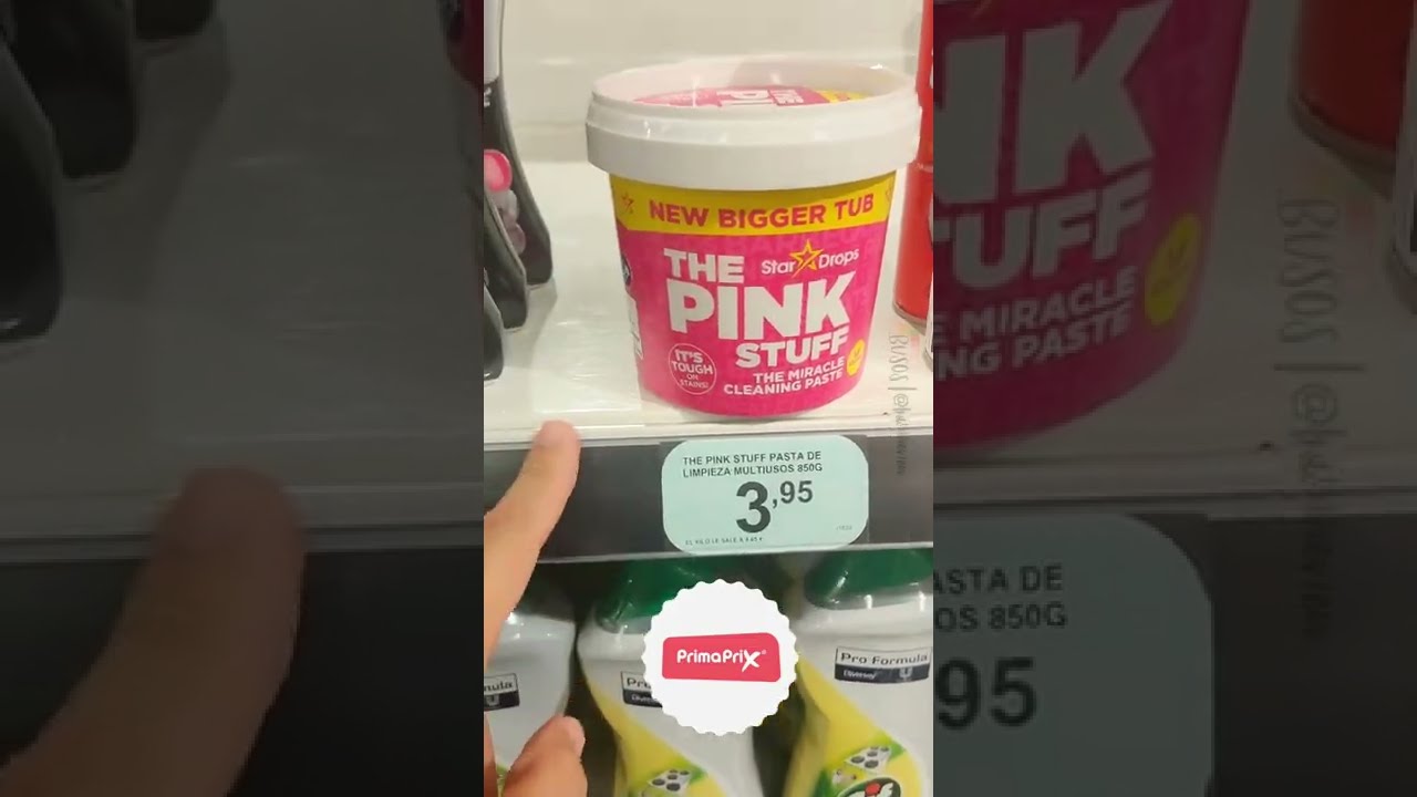 😍 Probamos el limpiador viral the pink stuff encontrado en Primaprix  #thepinkstuff #limpiadorviral 