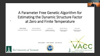 Nathan Nichols: A Parameter Free Genetic Algorithm for Estimating the Dynamic Structure Factor