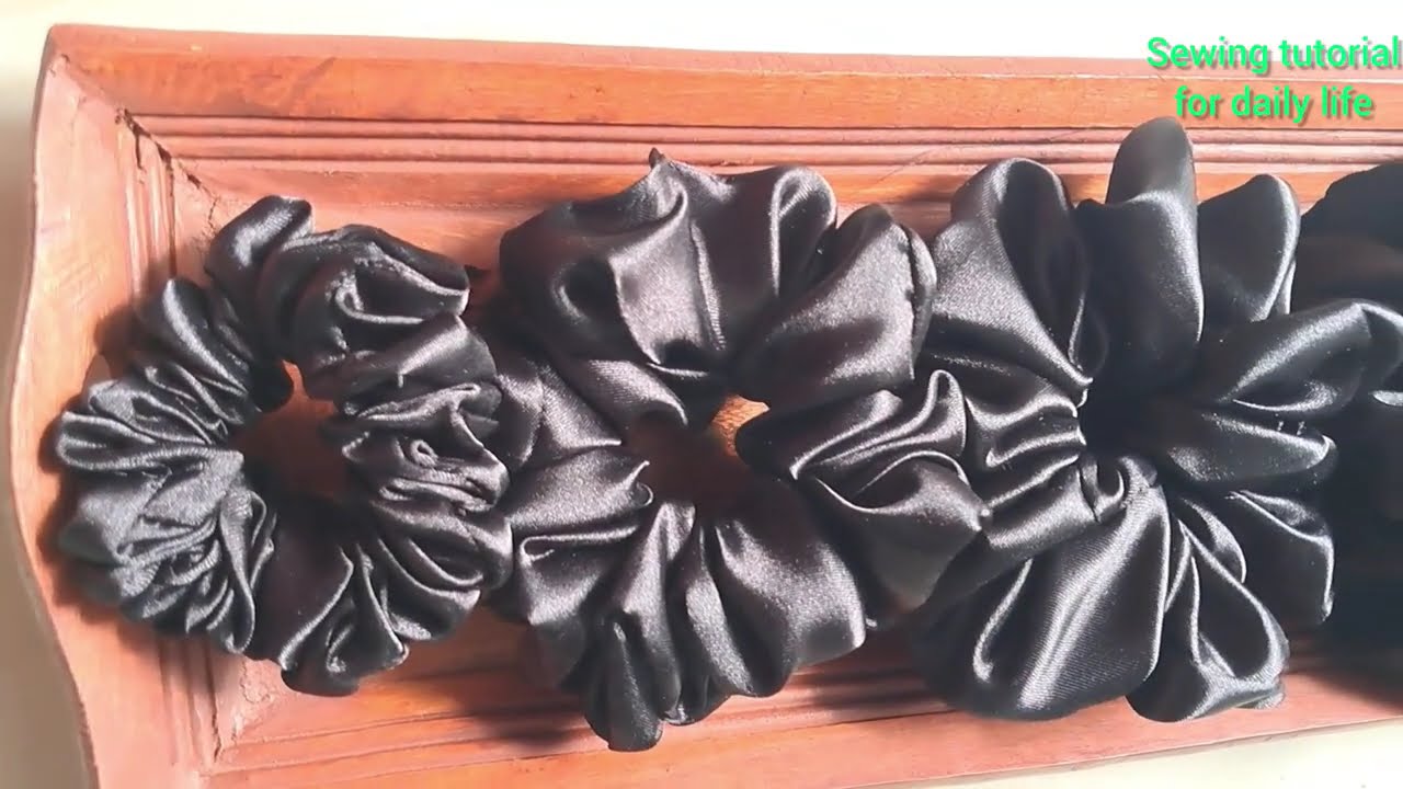 How to make scrunchies in 4 different sizes |tutorial #sewing  #diy #viralvideo #youtube