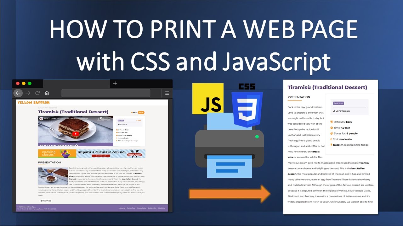 How to print a Web Page with CSS and Javascript YouTube