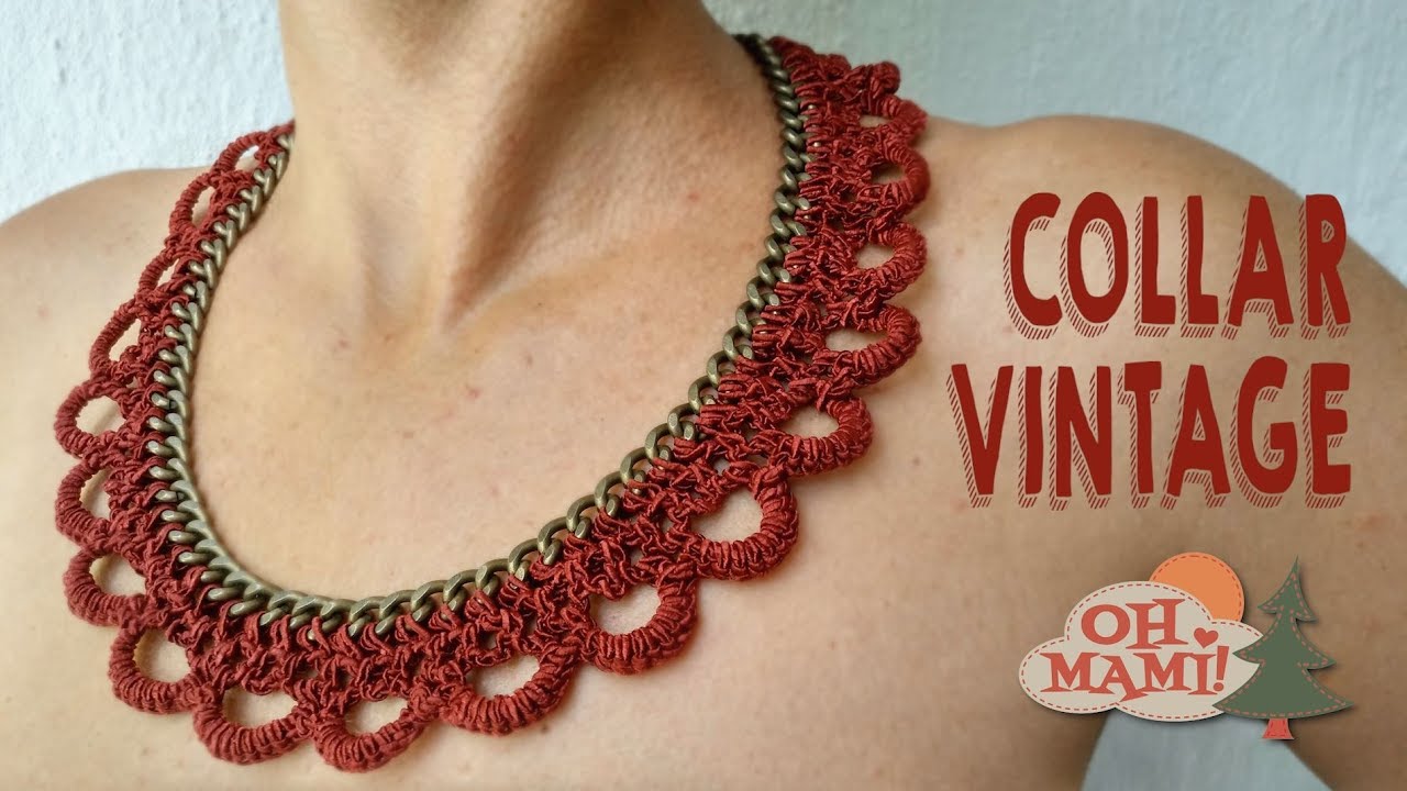 Collar Vintage con cadena a crochet