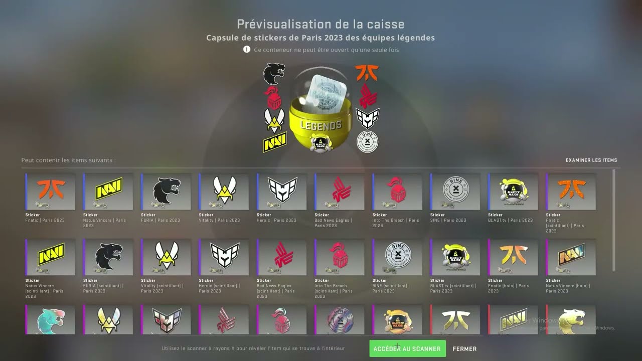 Unboxing Sticker | FURIA (holo) | Paris 2023 + Sticker | 9INE (or) | Paris 2023 IN ROW