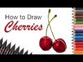 How to Draw Cherries - Colored Pencils and Markers