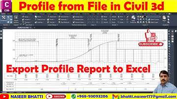 Create Profile from file In Civil 3d | Create file format and profile from PDF Data | Profile Report