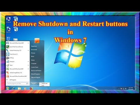 how to restore shutdown button in windows 7