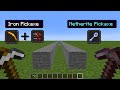 netherite pickaxe + mining fatigue vs iron pickaxe + haste