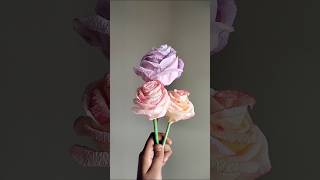 Diy rose with tissue paper| paper flower making| #shorts #viral #craft #diy
