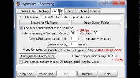Best HyperCam 2 Settings