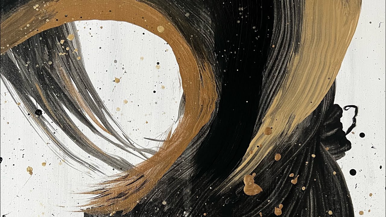 One handed Mop Painting on a 36 x 48 Canvas. Inspired by carolyn_mara