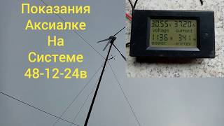 Показания аксиального генератора на системе 12-24-48 В.