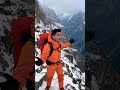 #Ai 🤖 #ai generated adavanture man calling azan on a highest rough rock 🪨 mountain ⛰️ during snowf