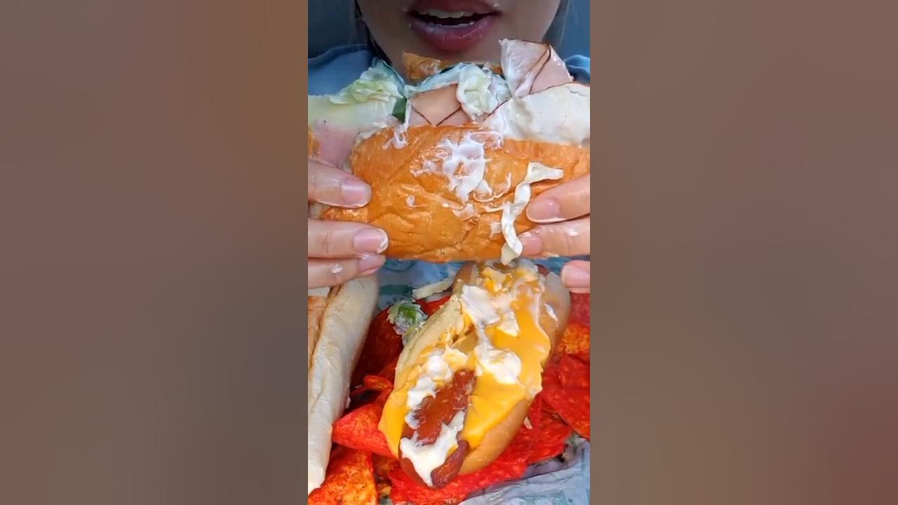 SUBWAY TURKEY HAM SANDWICH CHEESE HOT DOG EATING short mukabang YouTube subway-turkey-ham-sandwich-cheese-hot-dog-eating-short-mukabang-youtube