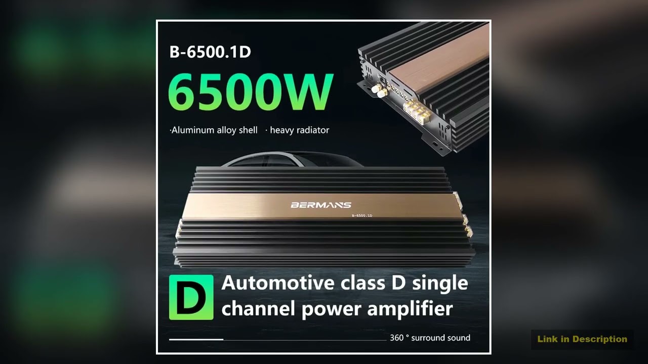 Competition grade 6500W mono car audio amplifier low distortion smooth sound quality 051 ohm