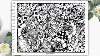 How To Draw Tangle Art Easy For Beginners || Zentangle Art