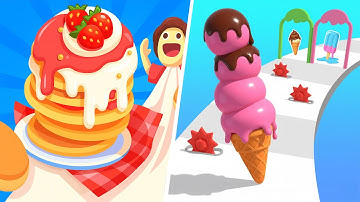 Stacky Ice Cream Runner VS Pancake Run - All Level Gameplay Android iOS New Update Ep55