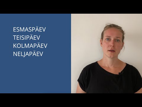 Learn Estonian Language: Weekdays