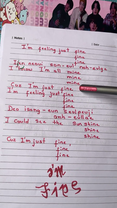 BTS:I’m Fine #bts #army #btsarmy #bts_official_bighit #calligrphylearning #calligraphy #kpop #shorts