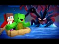 Jj and mikey escape from squid monster in minecraft  maizen