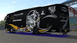 Share!! New Livery ARM TRANS Full Black jbhd ori bussid maleo