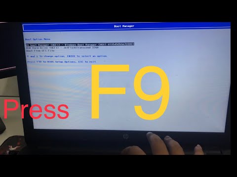 How do I press F9 on my HP laptop?