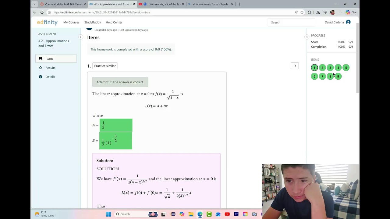 Doing Calculus Practice Problems for Quiz - YouTube