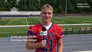Hear Delaware HS football players answer a variety of questions at our Fall Sports Media Day