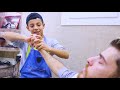 Perfect asmr massage by young barber  asmr head ear scalp back