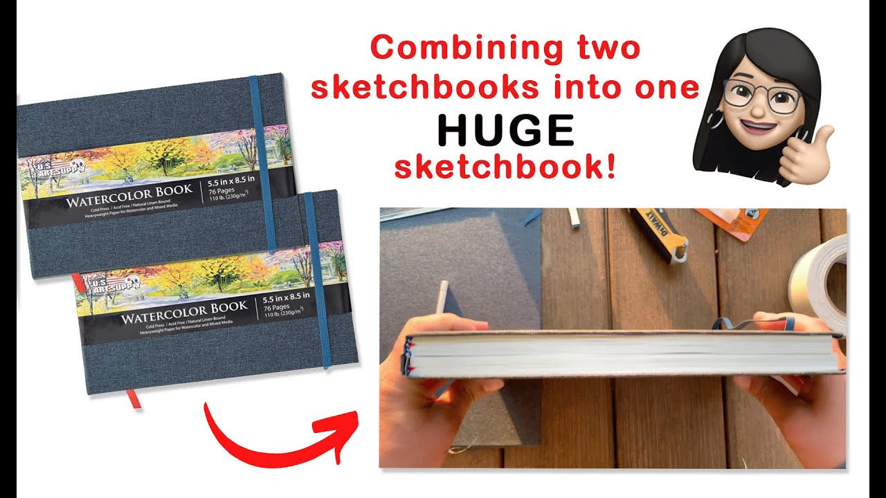 5.5 x 8.5 Linen-Bound Watercolor Sketchbook, 76 Sheets, 110 lb