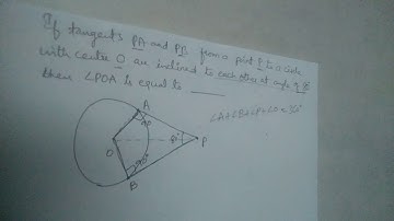 If tangents PA and PB from a point P to a circle with center O are inclined to each other at 80,