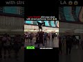 Larry Wheels did crazy stunt with street performer in LA 😱😱  #viral #bodybuilding #mma #stunt