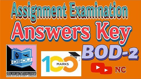 #BOD-2 //#OSOU +3 1st Semester Assinment Exam #Assignment Examination Answers Key 2023//For OSOU💯💯