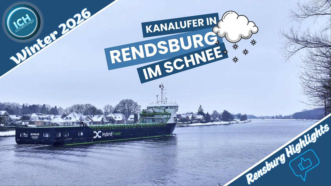 ||- Rendsburg - Erlebnistour am Nord-Ostsee-Kanalufer im Schnee -||