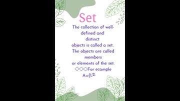 Basic Mathematics// Definition of set