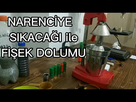 Narenciye sıkacağı yardımıyla yıldız kapama saçma fişek dolumu