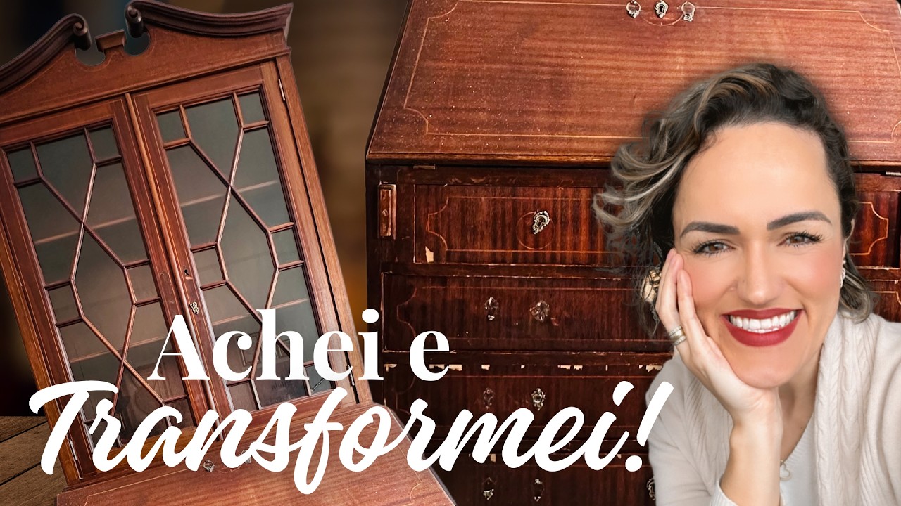 Foi trabalhoso mas ficou FABULOSO! Do lixo ao luxo de uma escrivaninha antiga!