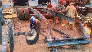 Truck Chassis is Bend Due To Falling Down Mountain Amazing Chassis Repairing And Restoration