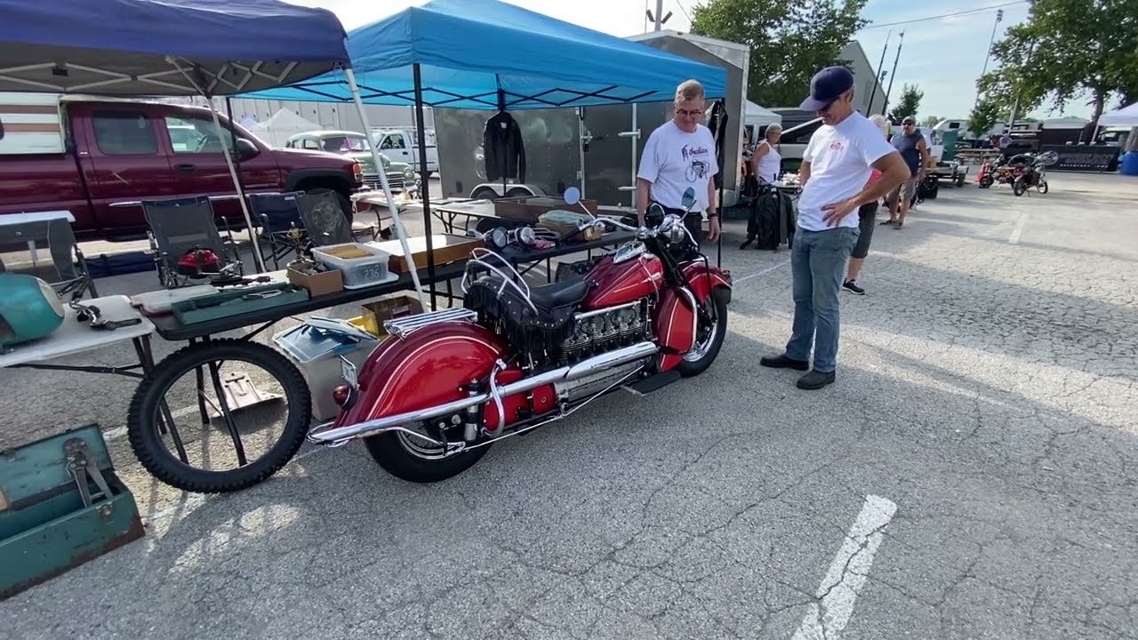 Custom Six Cylinder Indian Idling. Third ever produced.