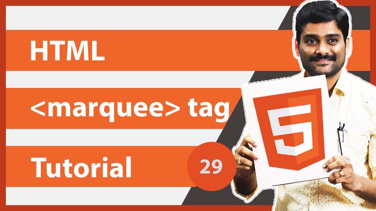 html marquee  Update  HTML Tutorial 29 - HTML marquee tag | HTML Scrolling text