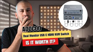 Usb C Kvm Switch 4K 60Hz, Dual Monitor Usb C Hdmi Kvm Switch For 1 Pc And 1 Laptop Sharing 2 Monitor