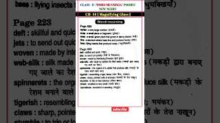 Ch - 14 | MAGNIFYING GLASS | WORD MEANINGS | CLASS -8 | POORVI | NEW NCERT ENGLISH BOOK