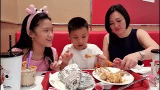 Silent Sea and her two children eat KFC fried chicken – relaxing, chatting, and capturing memorab...